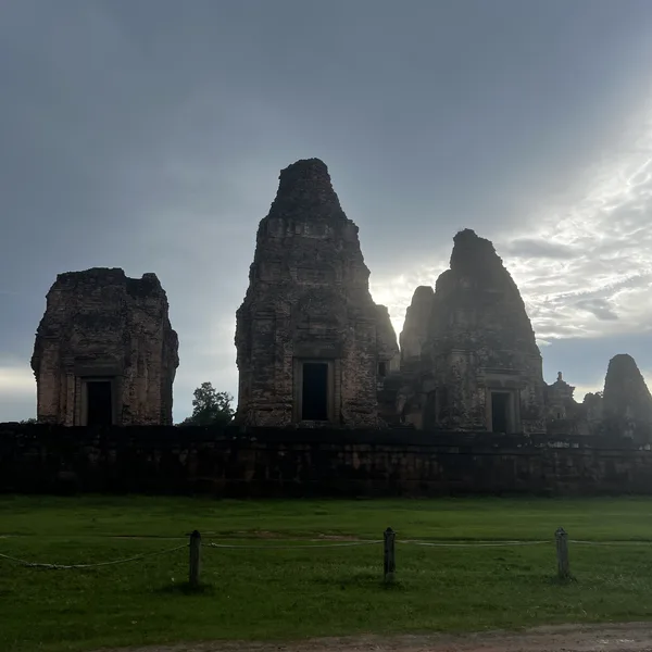 Temple ruins at dusk